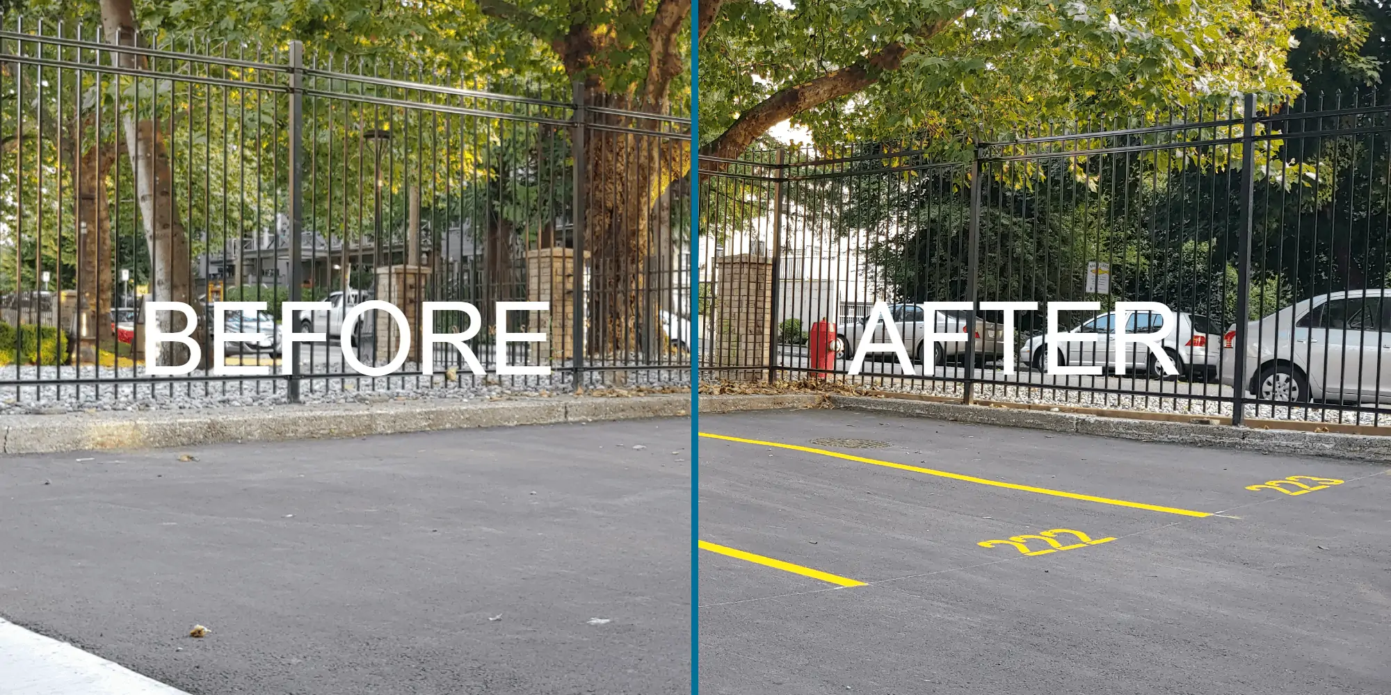 Parking Lot before and after