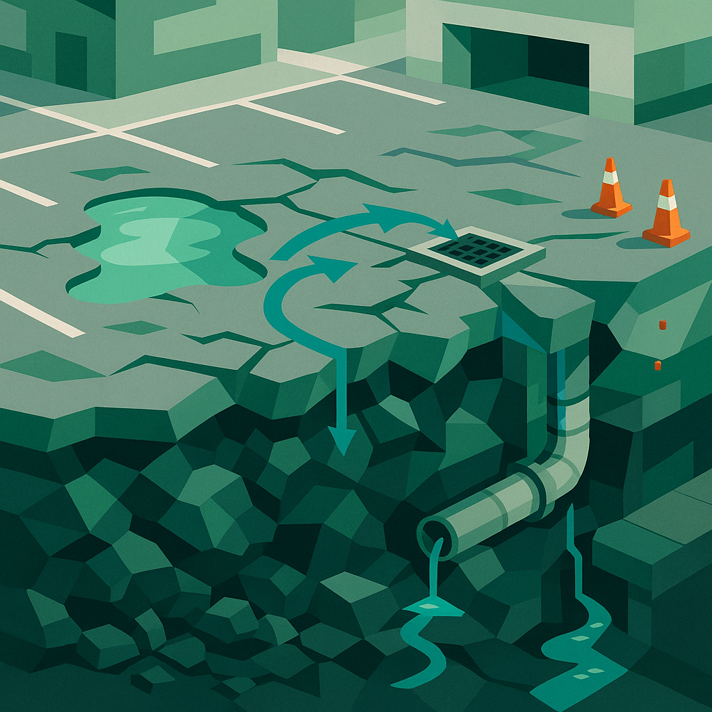 Hidden Structural and Drainage Damage 2 unleveled parking lot Hidden Structural and Drainage Damage 2 unleveled parking lot