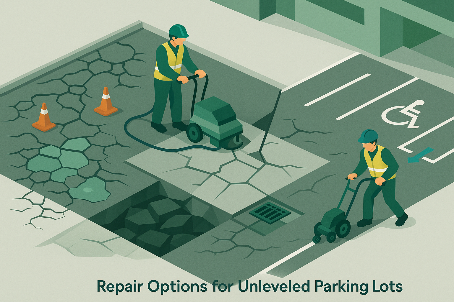 Repair Options for Unleveled Parking Lots unleveled parking lot Repair Options for Unleveled Parking Lots unleveled parking lot